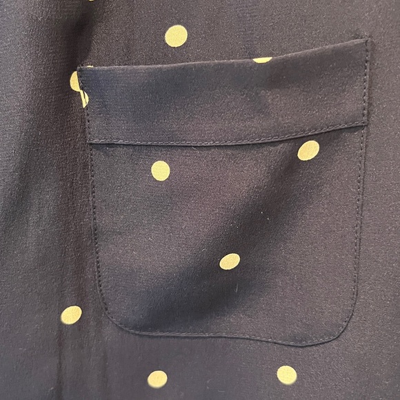 Polka Dot Navy Women's Silk Blouse by Sézane - Picture 2 of 6